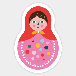 Colorful matryoshka doll Merry Christmas Sticker